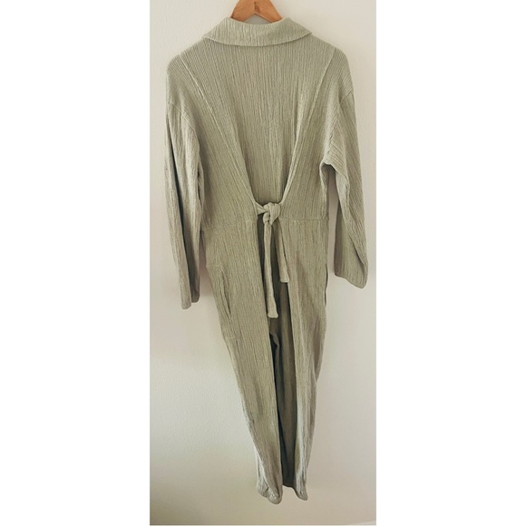 Free People Beach Calico One Piece Utility Jumpsuit - Sage Green - Picture 7 of 8